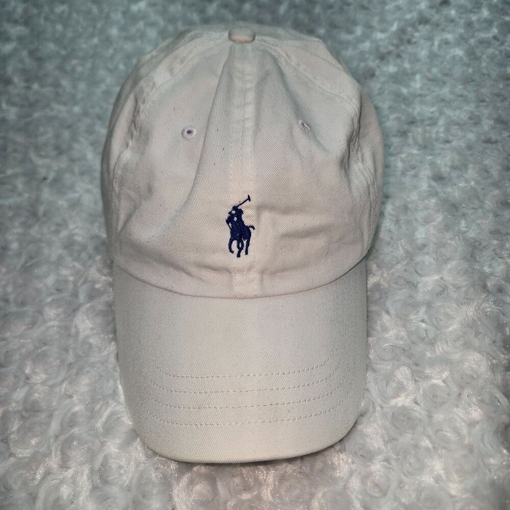 Polo Ralph Lauren Baseball Hat Pony Logo Classic Chino Cap Mens OS White